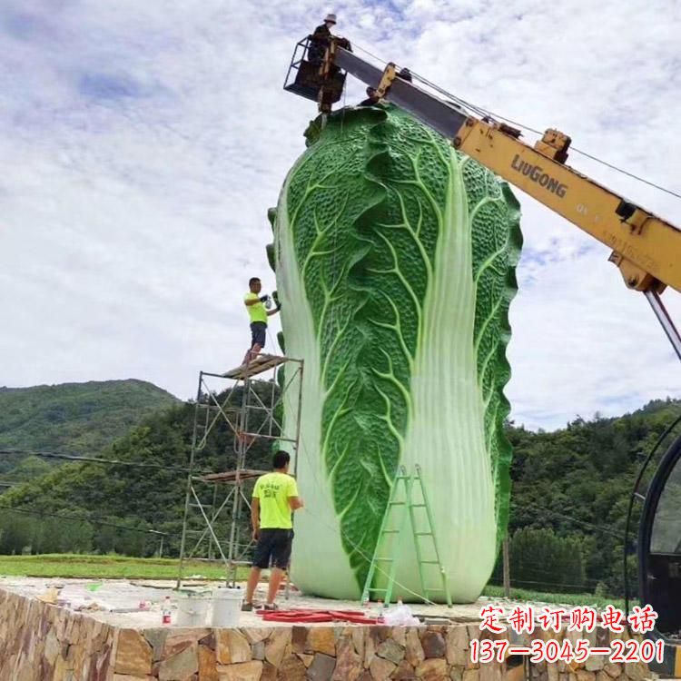 德州白菜石雕凳-景区园林大型仿真植物景观