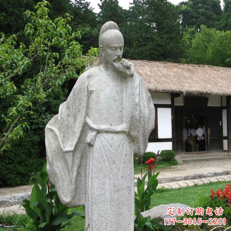 德州白居易石雕塑像-公园景区中国古代历史文化名人雕塑