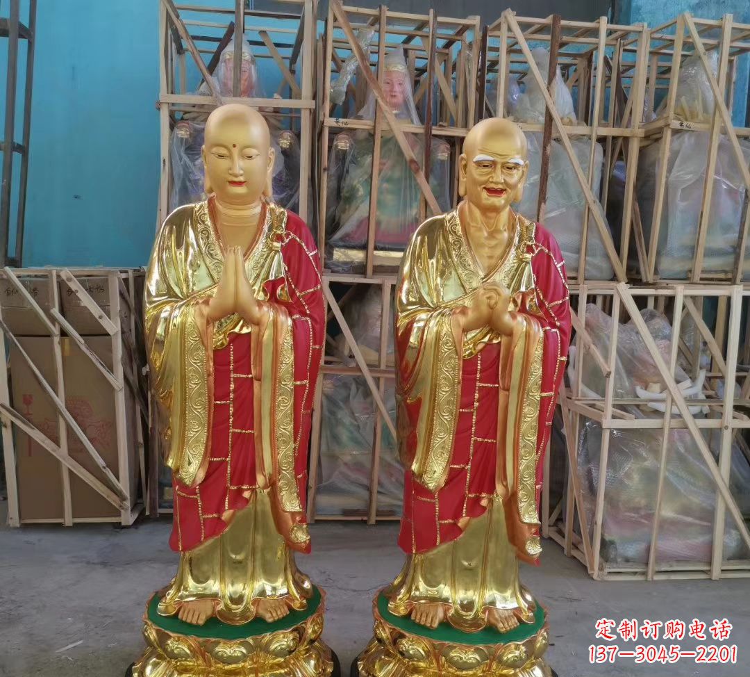 德州玻璃钢仿铜佛像雕塑寺庙景观雕塑 