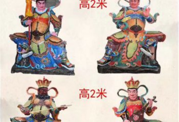 德州玻璃钢彩绘四大天王雕塑宏伟壮观的艺术珍品