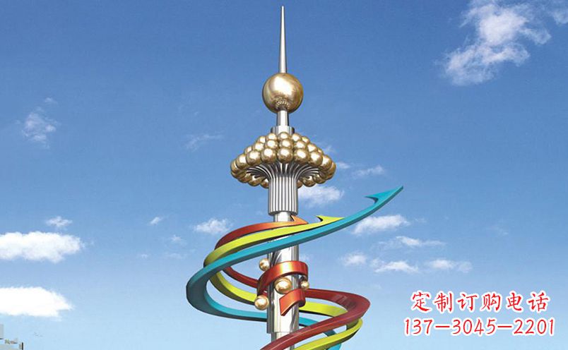 德州不锈钢飘带彩色雕塑——缤纷空间的艺术美学