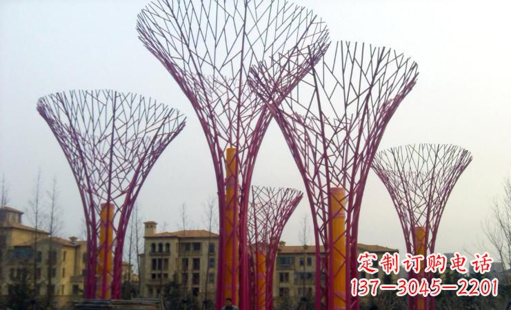 德州不锈钢树枝雕塑——点缀城市景观