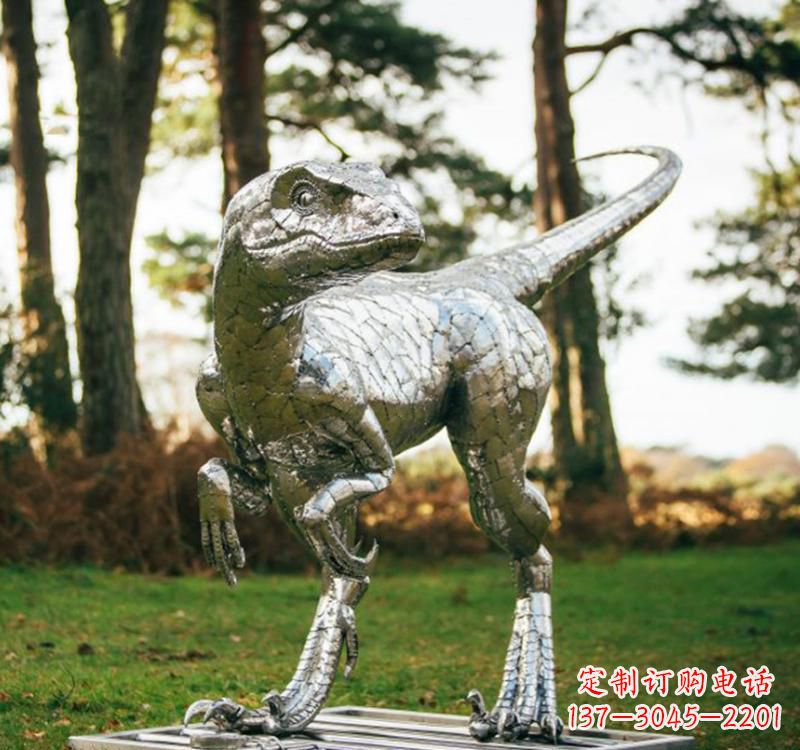 德州不锈钢恐龙雕塑一种古老灵动的艺术