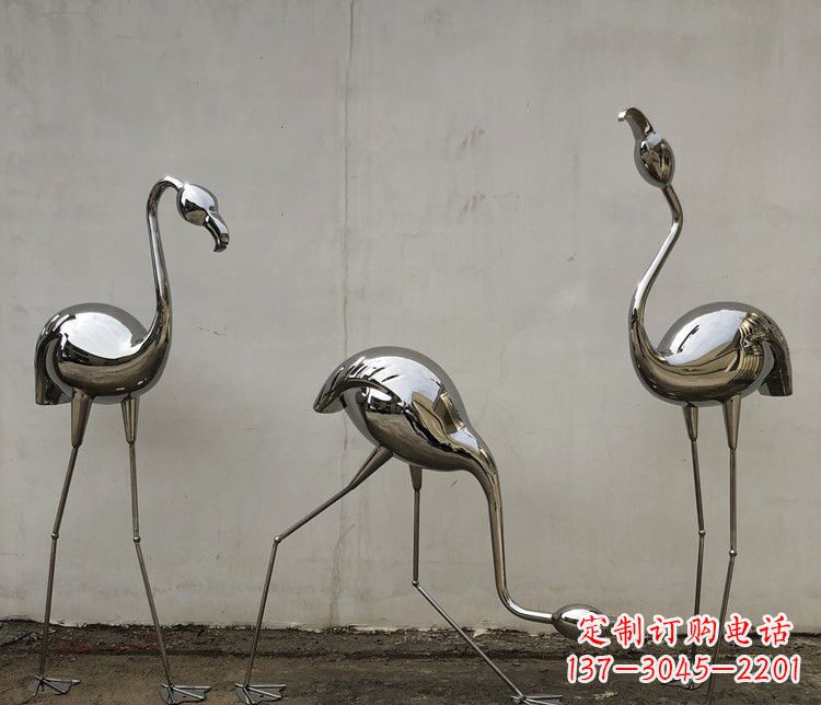 德州不锈钢锻造的火烈鸟雕塑