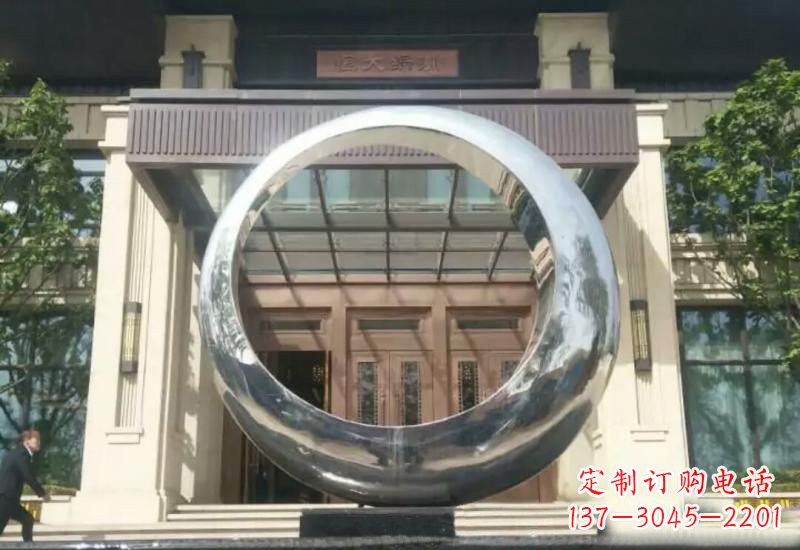 德州不锈钢公园圆环雕塑精致美观的艺术品