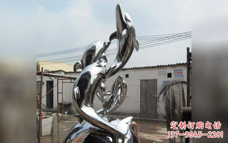 德州海豚之美——不锈钢海豚雕塑