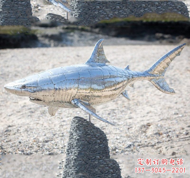 德州不锈钢海洋公园鲨鱼雕塑