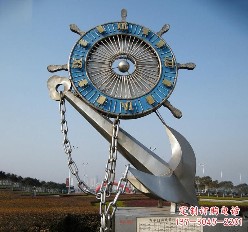 德州不锈钢海洋船舵雕塑海洋之美的象征