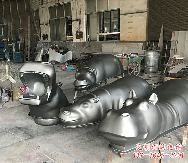 德州不锈钢河马雕塑——艺术与自然的完美结合
