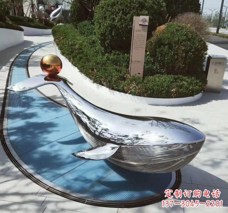 德州精美不锈钢海豚雕塑