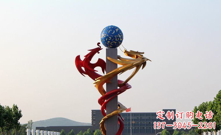 德州龙凤呈祥一对不锈钢雕塑的精彩展示