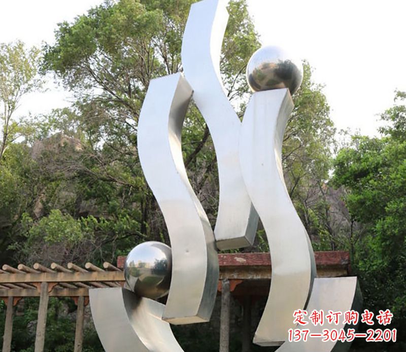 德州景观雕塑现代不锈钢飘带