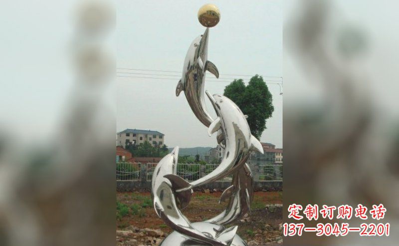 德州不锈钢海豚雕塑的美丽
