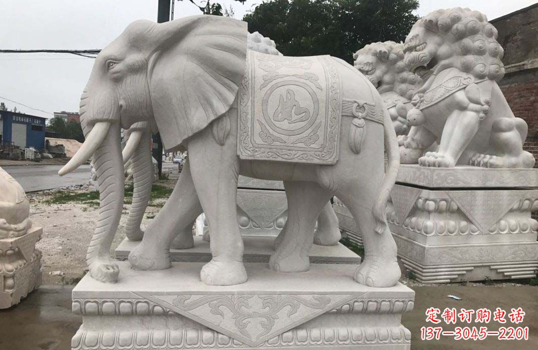 德州大理石大象雕塑