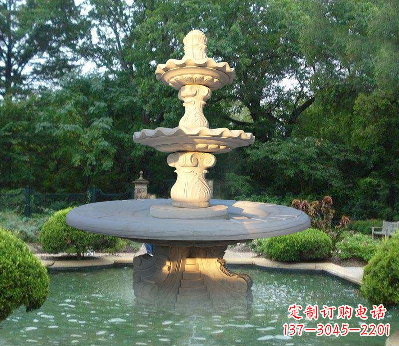 德州大理石三层喷泉雕塑