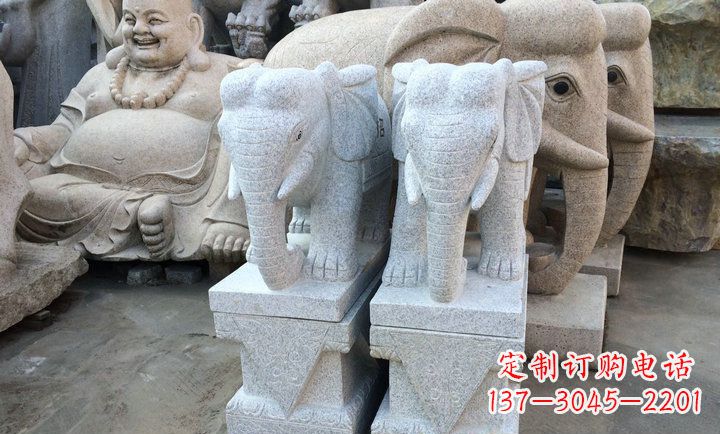 德州大理石大象雕塑 招财进宝