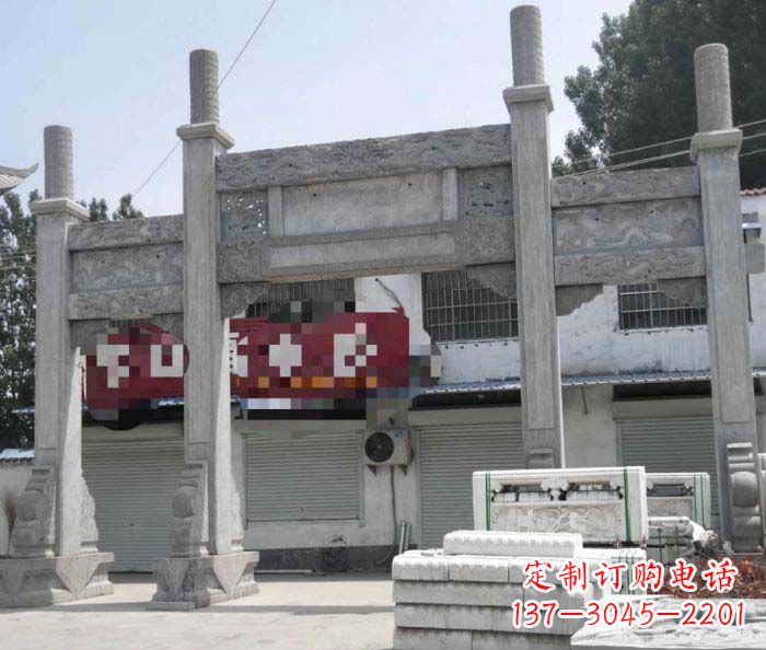 德州领雕塑 | 专业定制道路大理石牌坊雕塑