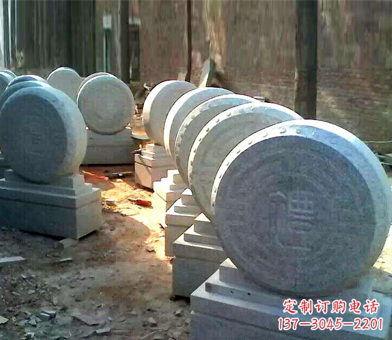 德州仿古石门墩招财抱鼓石雕