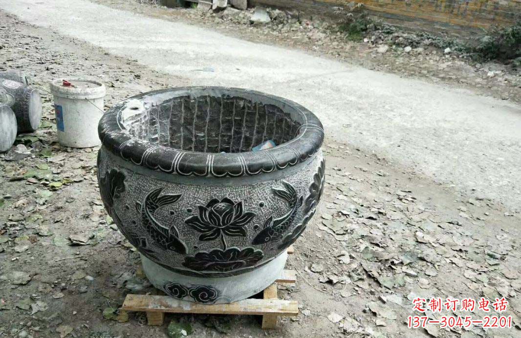 德州高雅的仿古圆形水缸石雕