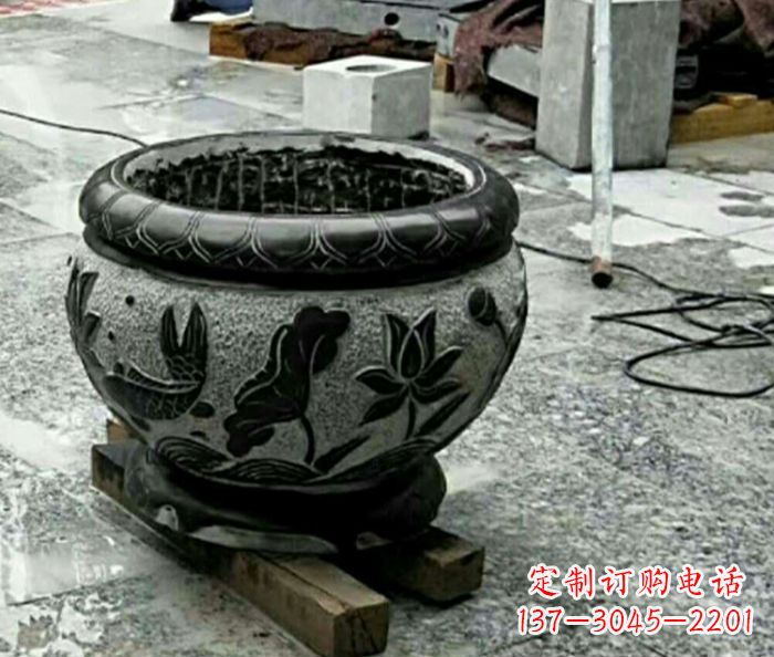 德州精美仿古招财水缸石雕