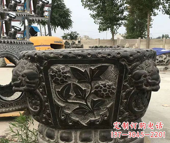 德州仿古招财石雕水缸