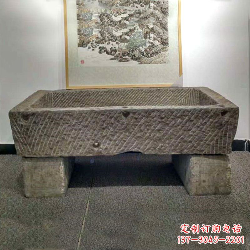 德州仿古做旧石槽雕塑