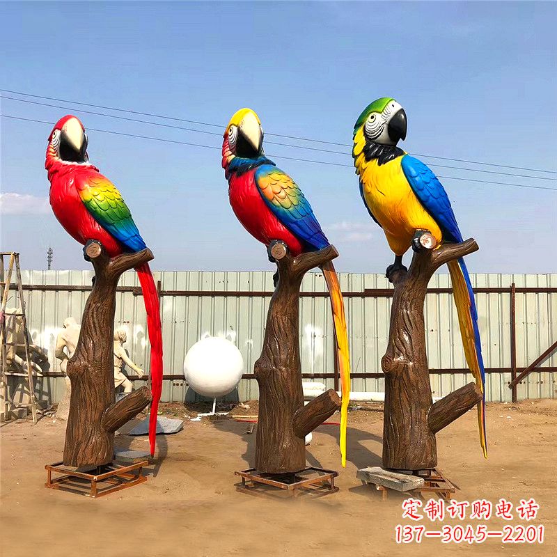 德州玻璃钢鹦鹉雕塑