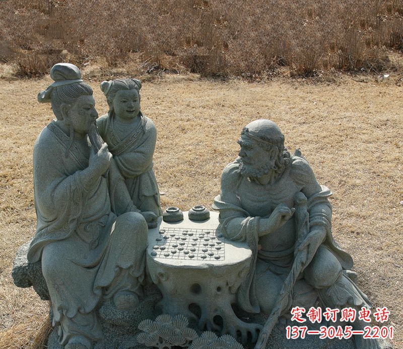 德州八仙下棋铜雕塑