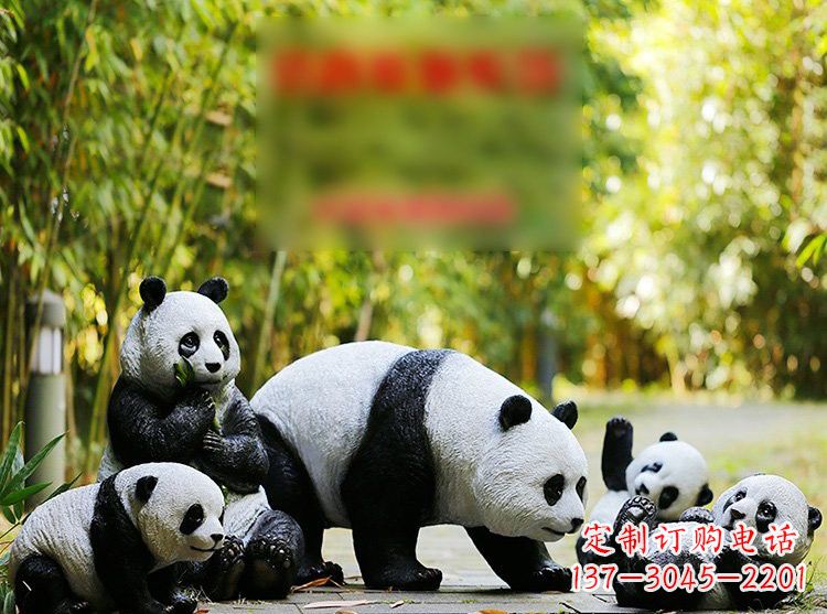 德州玻璃钢仿真熊猫雕塑
