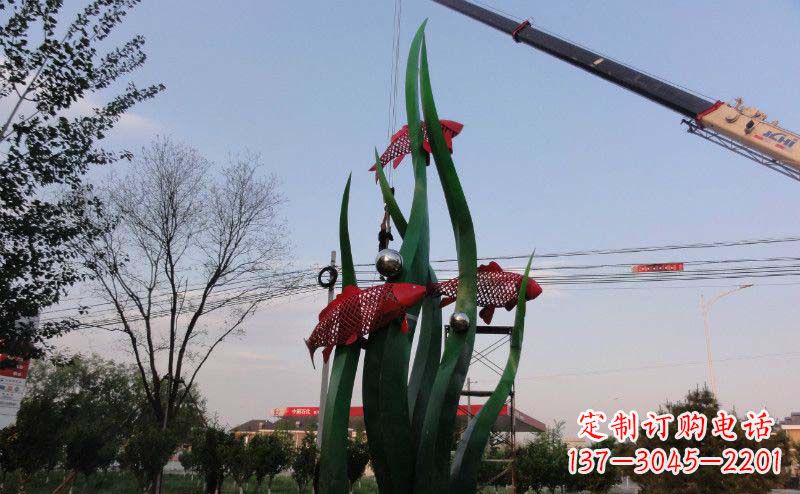 德州欧洲风格鲤鱼不锈钢雕塑
