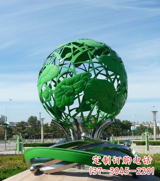 德州不锈钢镂空荷叶青蛙雕塑