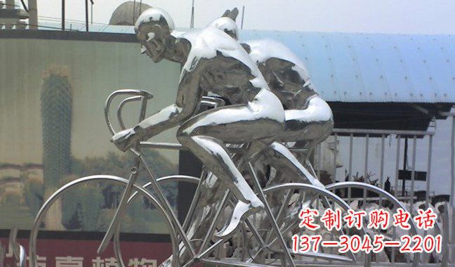 德州不锈钢骑行自行车雕塑