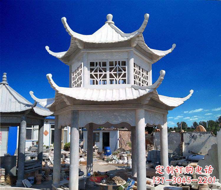 德州大理石双层凉亭雕塑