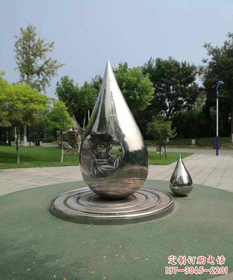德州电镀不锈钢水滴雕塑