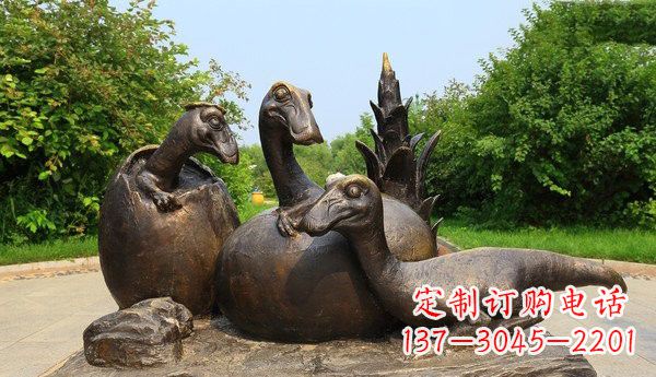 德州公园仿真恐龙铜雕