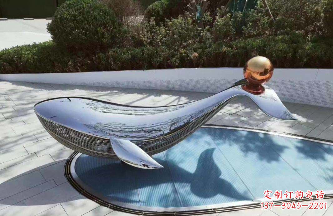 德州新颖独特的镜面不锈钢海豚雕塑