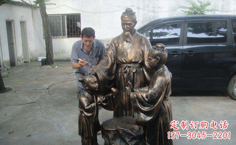 德州精美铜雕—中领雕塑孔融让梨景观雕塑定制