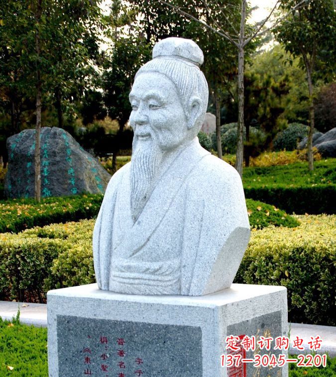 德州以历史名人头像捕捉历史文脉——由中领雕塑定制的王献之石雕头像
