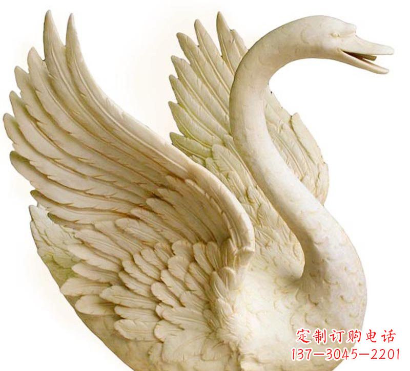 德州公园喷水天鹅石雕