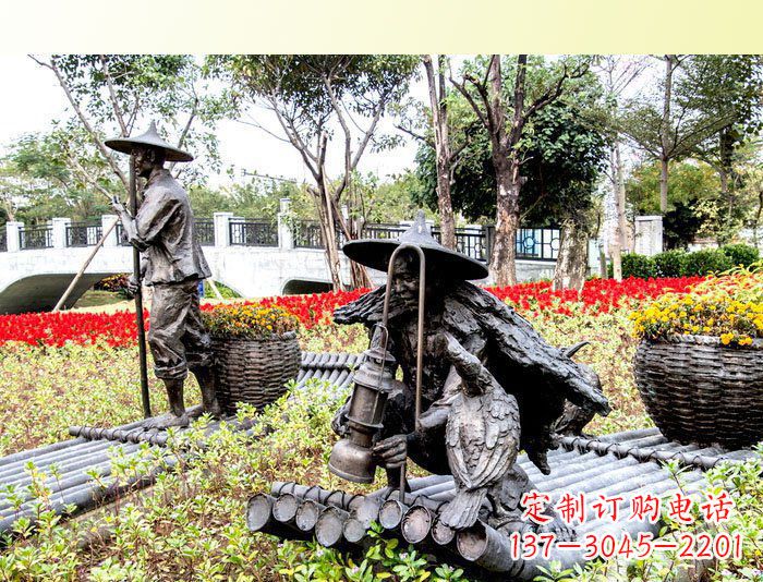 德州把渔民的生活经历融入雕塑——公园人物渔夫铜雕塑