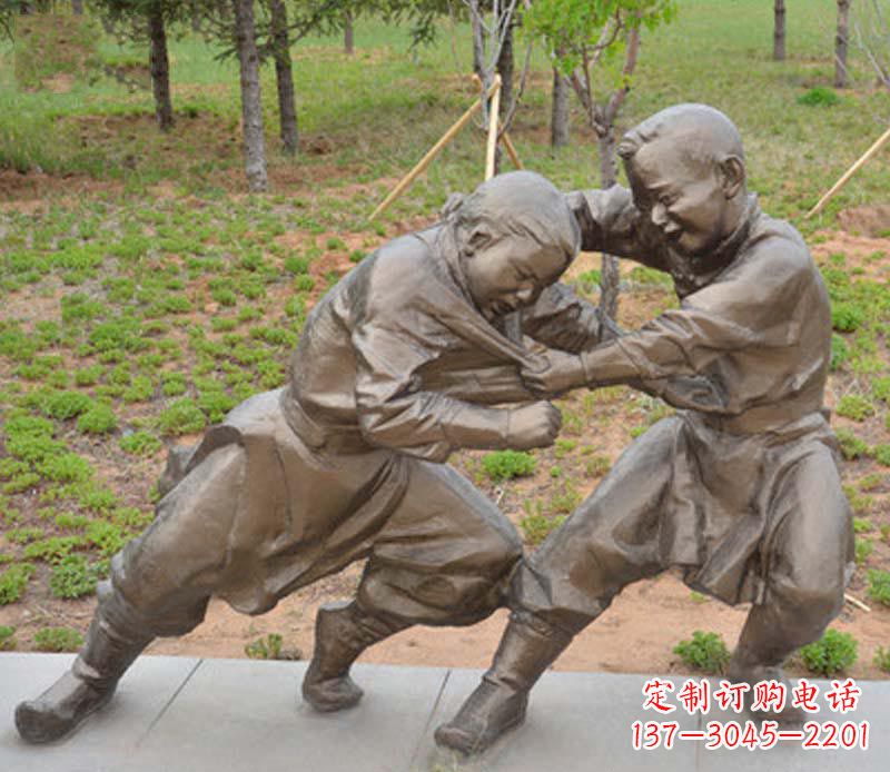 德州精致雕塑小男孩铜雕