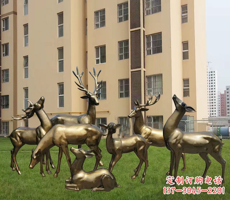 德州高贵典雅的梅花鹿铜雕