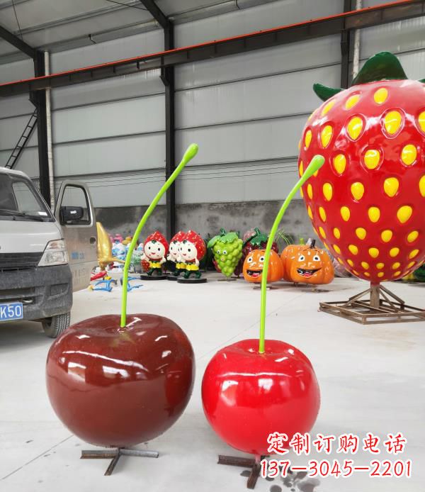 德州领雕塑玻璃钢仿真樱桃水果雕塑