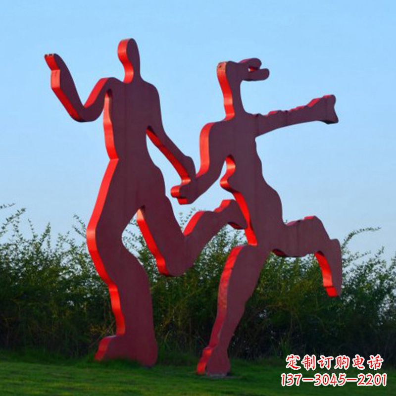 德州情侣心剪影雕塑