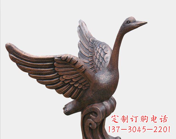 德州公园铸铜天鹅动物铜雕
