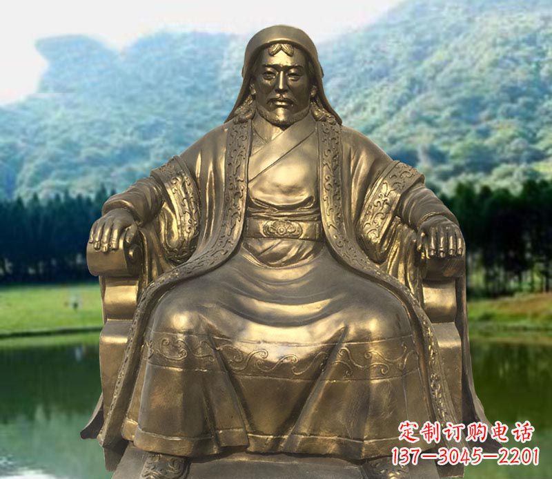 德州古代名人成吉思汗铜雕2
