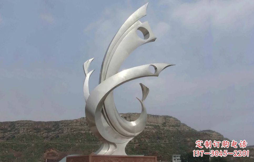 德州金羽凤凰-不锈钢抽象雕塑