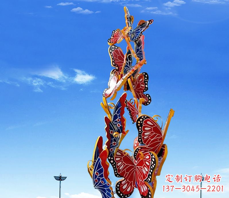 德州浪漫的不锈钢大型蝴蝶雕塑
