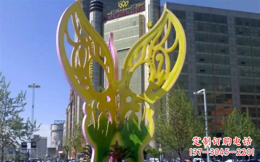 德州广场不锈钢雕刻蝴蝶雕塑