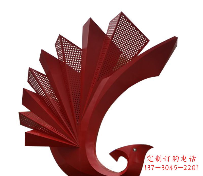 德州广场不锈钢孔雀造型雕塑